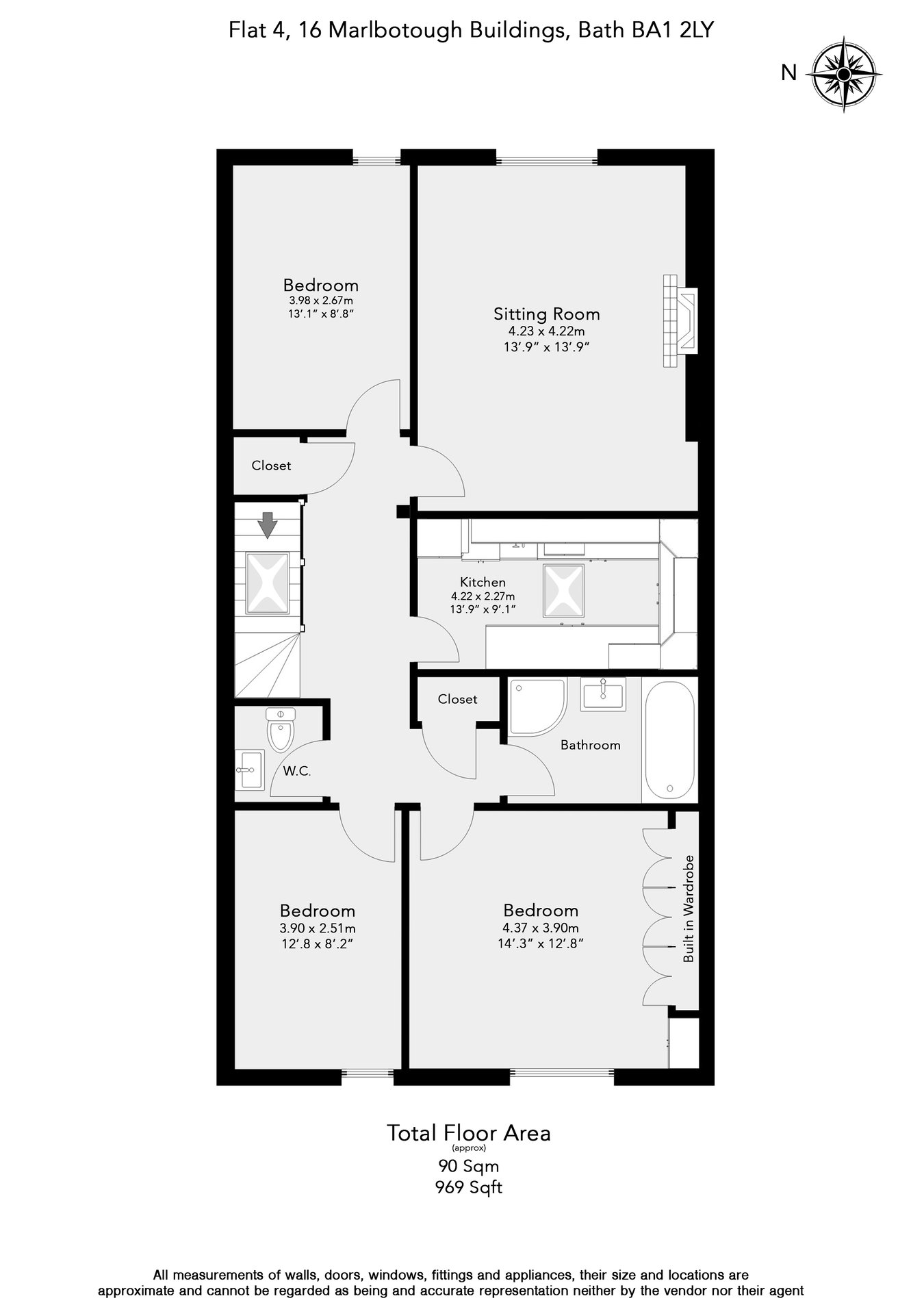 Flat 4, Marlborough Buildings, Bath floorplan