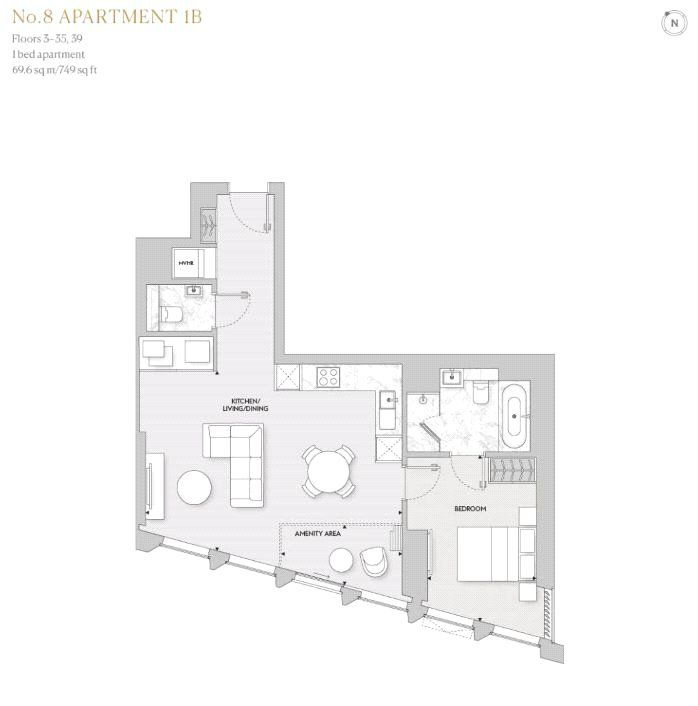 Apartment A2903, London floorplan