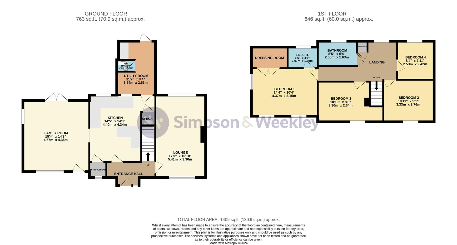 17, Grange Close, Irchester floorplan