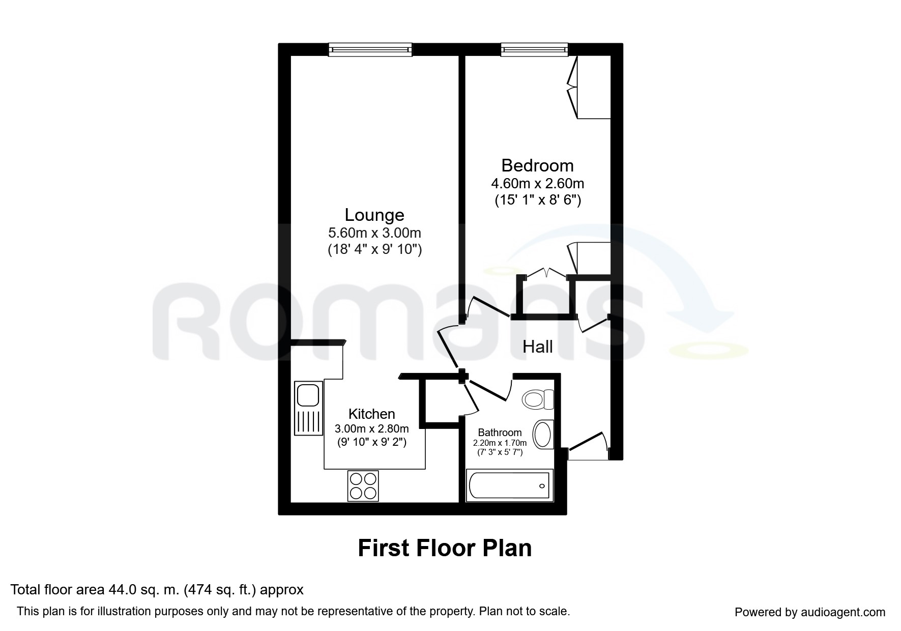 1 Bedrooms Flat to rent in Romana Court, Sidney Road, Staines TW18