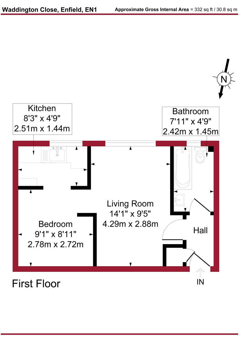 73, Waddington Close, Enfield floorplan