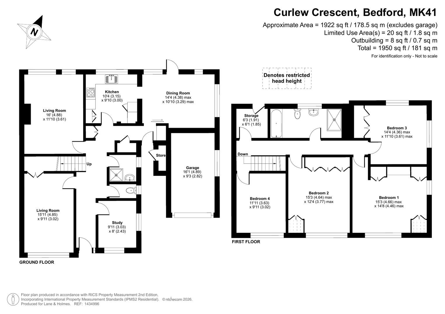1, Curlew Crescent, Bedford floorplan