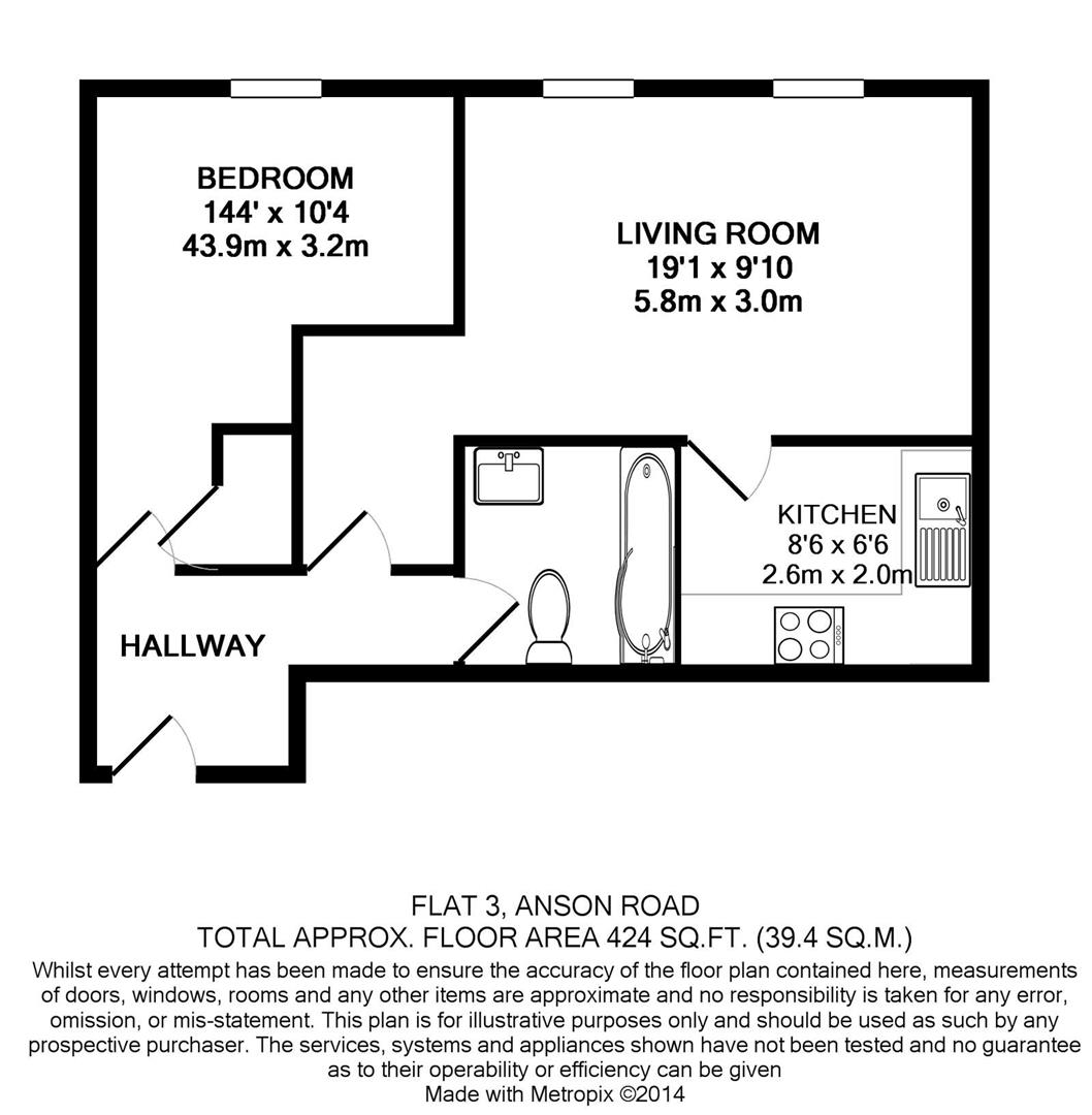 Flat 3, 32, Anson Road, Victoria Park floorplan
