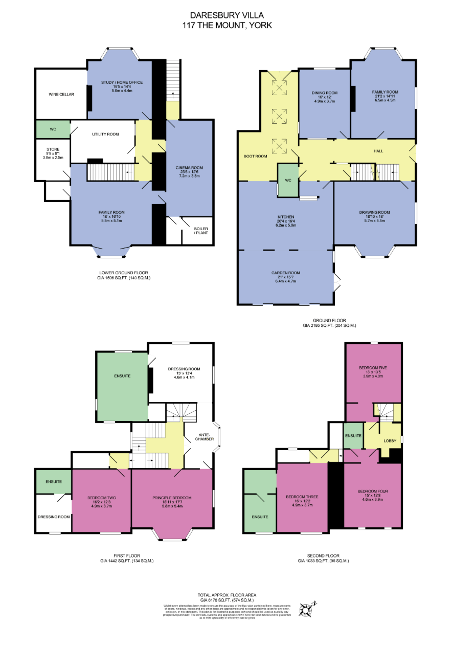 Daresbury Villa, 117, The Mount, North Yorkshire floorplan