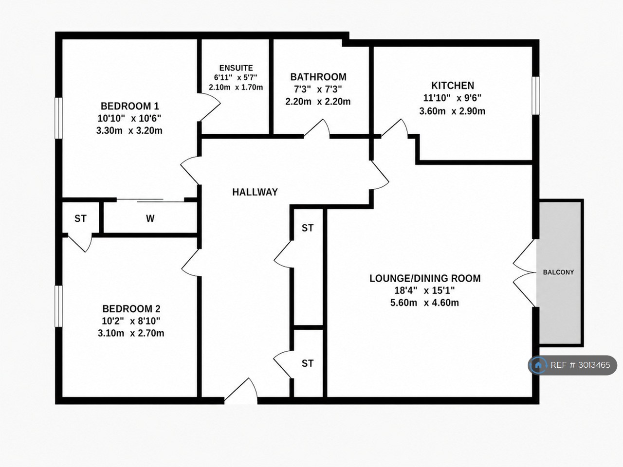 Flat, Crown Crescent, Larbert floorplan