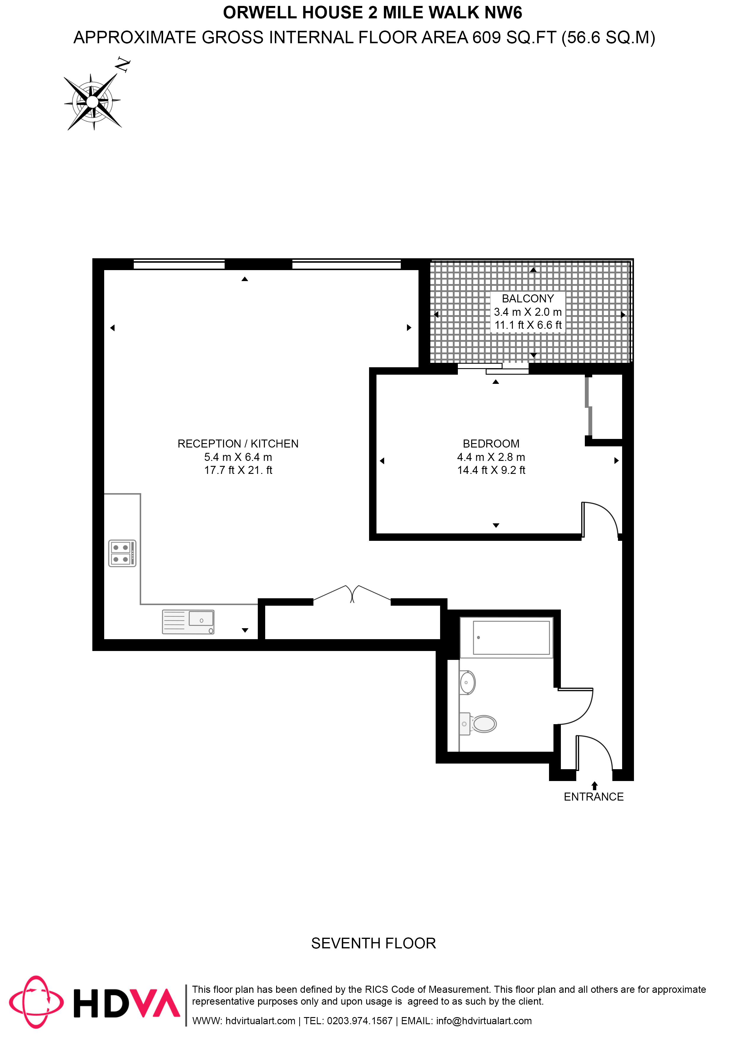 Flat 86, Orwell House, 2, Mile Walk, London floorplan