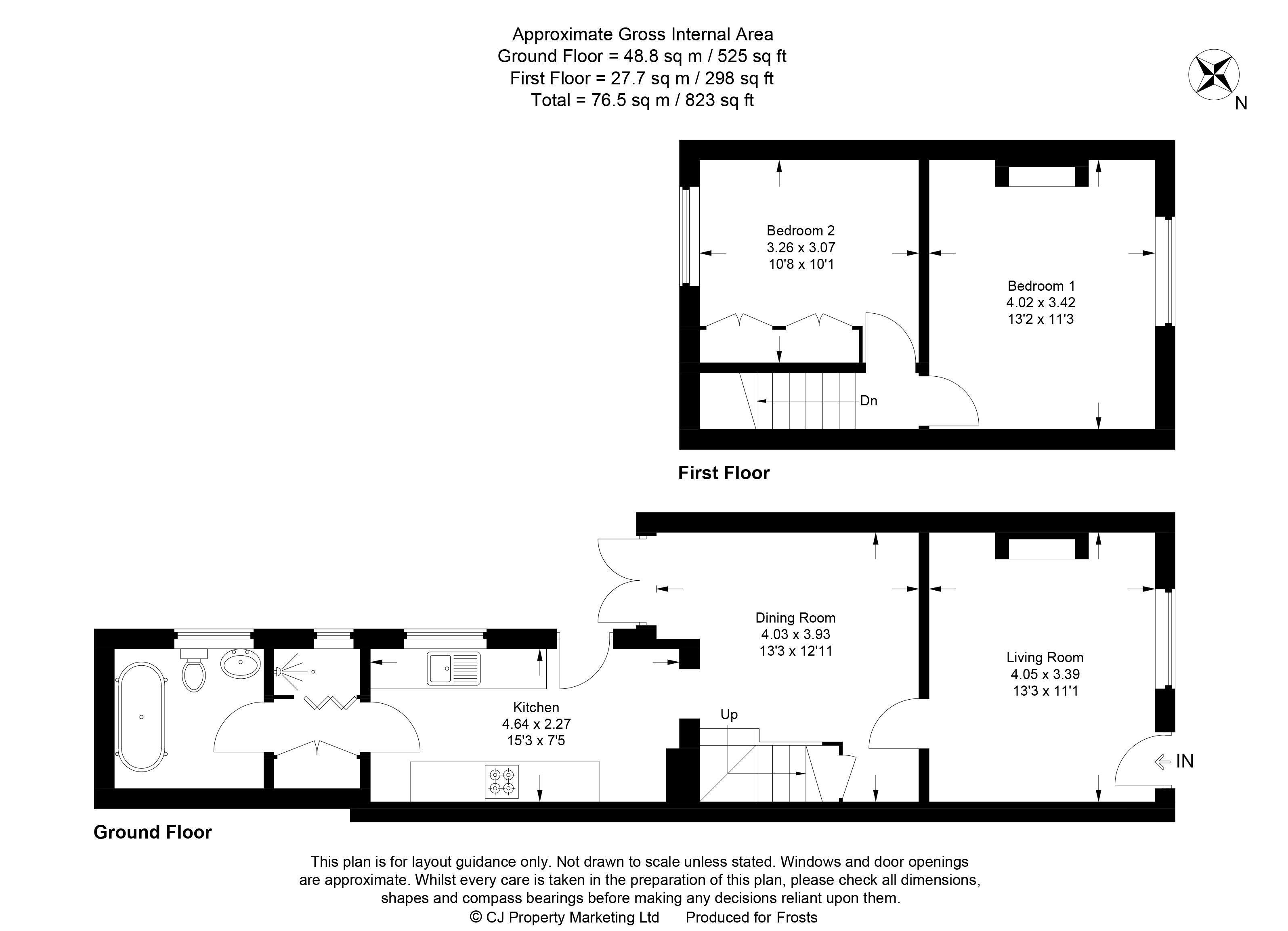 2 bed terraced house for sale in Summer Street, Slip End, Luton