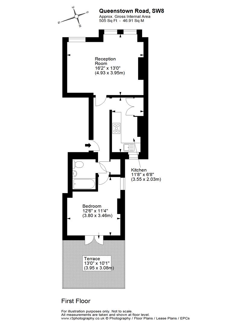 Queenstown Road, Battersea, London SW8, 1 bedroom flat for sale
