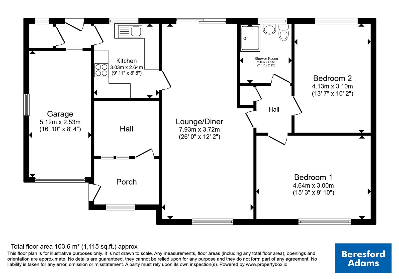 42, Compton Way, Conwy floorplan