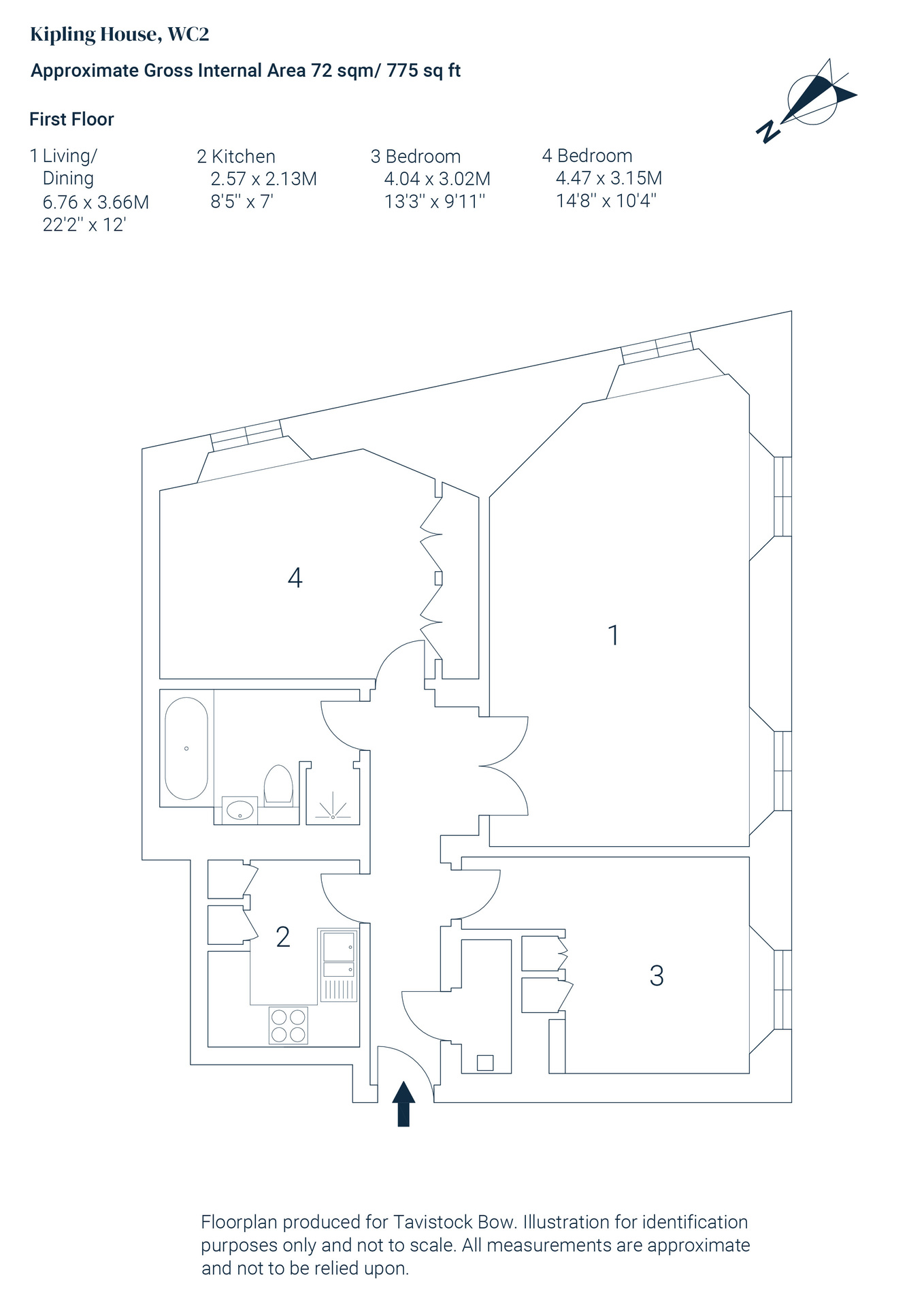 9 Kipling House, 43 Villiers Street, Strand floorplan