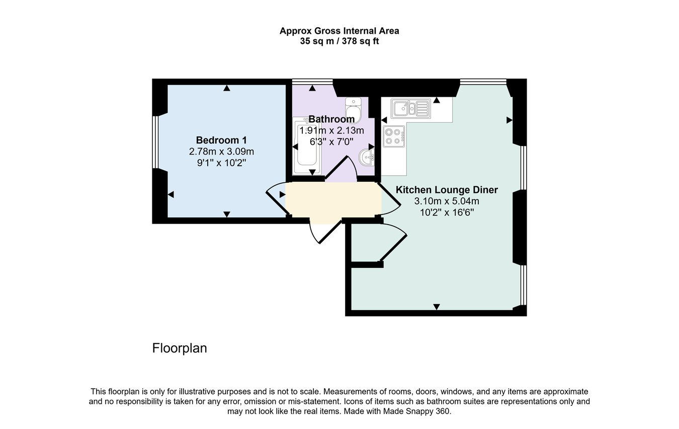 Flat 3, 1 Penrith Road, Keswick floorplan