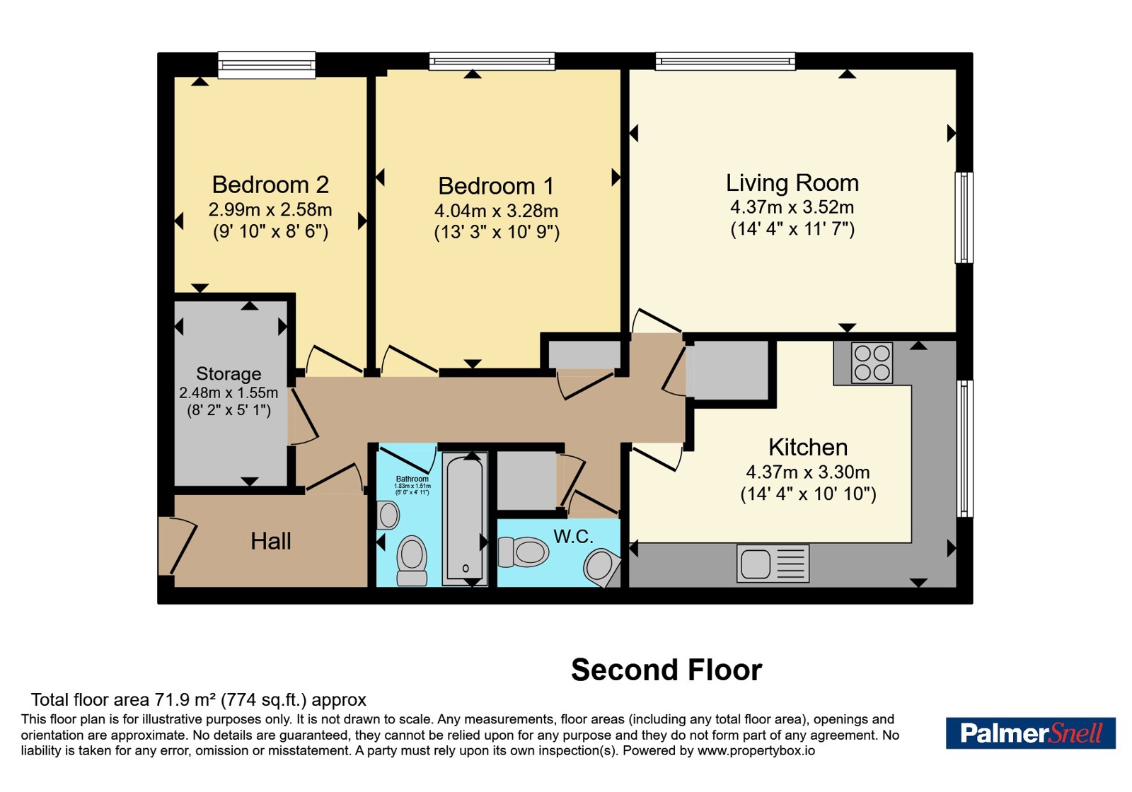Flat L, 3, Cornish Gardens, Bournemouth floorplan