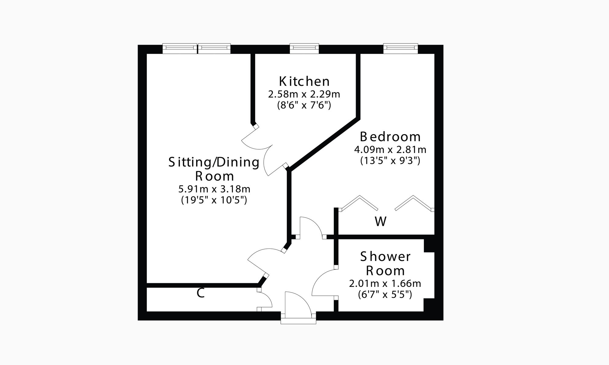 Flat 55, Wellside Court, Falkirk floorplan