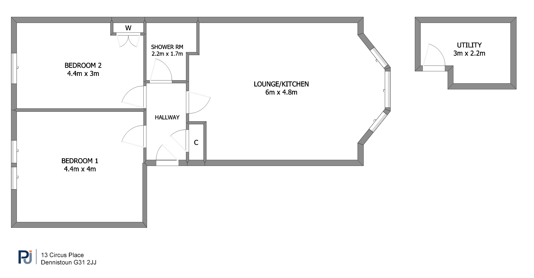 13 Circus Place, Dennistoun, Glasgow floorplan