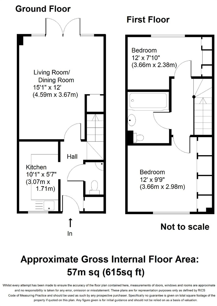 2 Bedrooms Terraced house for sale in Belgrave Close, Walton-On-Thames, Surrey KT12