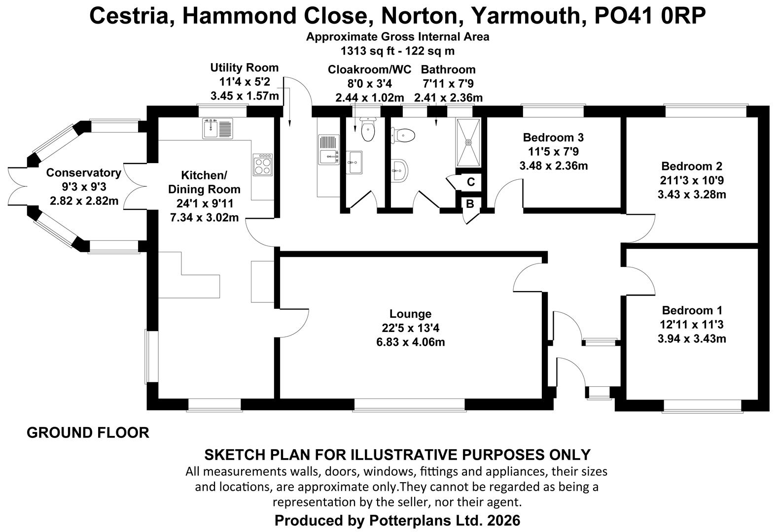 Cestria, Hammond Close, Yarmouth floorplan