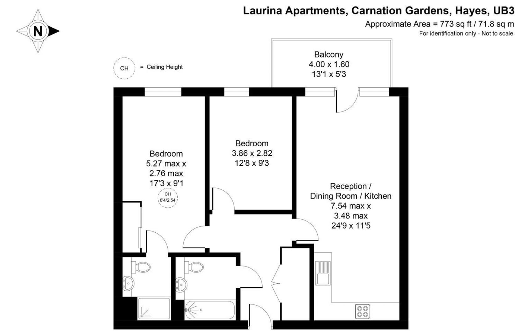 Flat 50 Laurina Apartments, 10 Carnation Gardens, Hayes floorplan