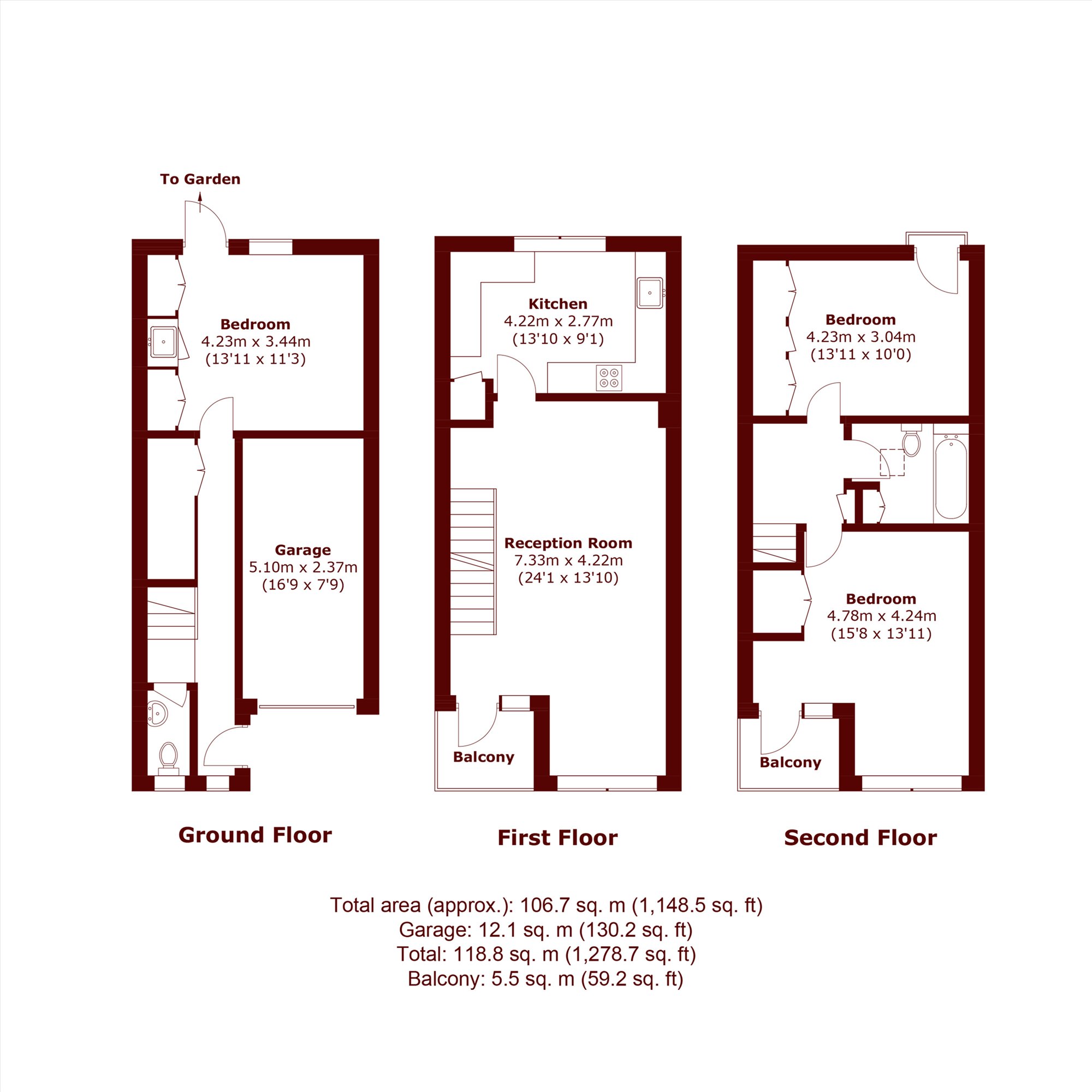 19, King Charles Walk, London floorplan