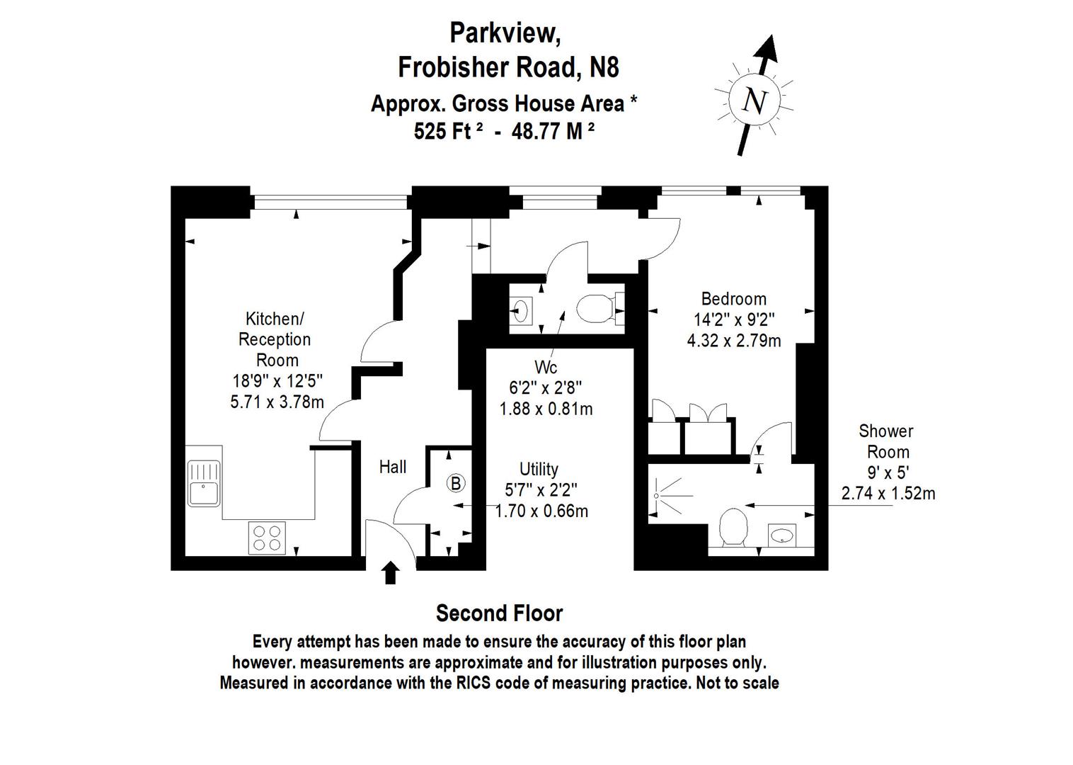 Flat 6 Parkview, 94 Frobisher Road, London floorplan