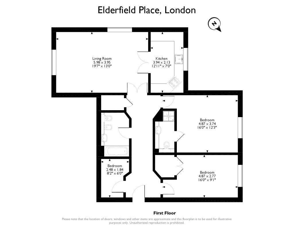3 Bedrooms Flat for sale in Elderfield Place, London SW17