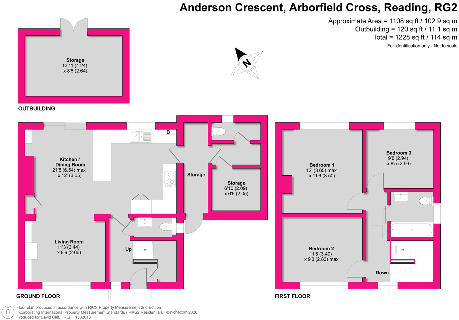 1, Anderson Crescent, Reading floorplan