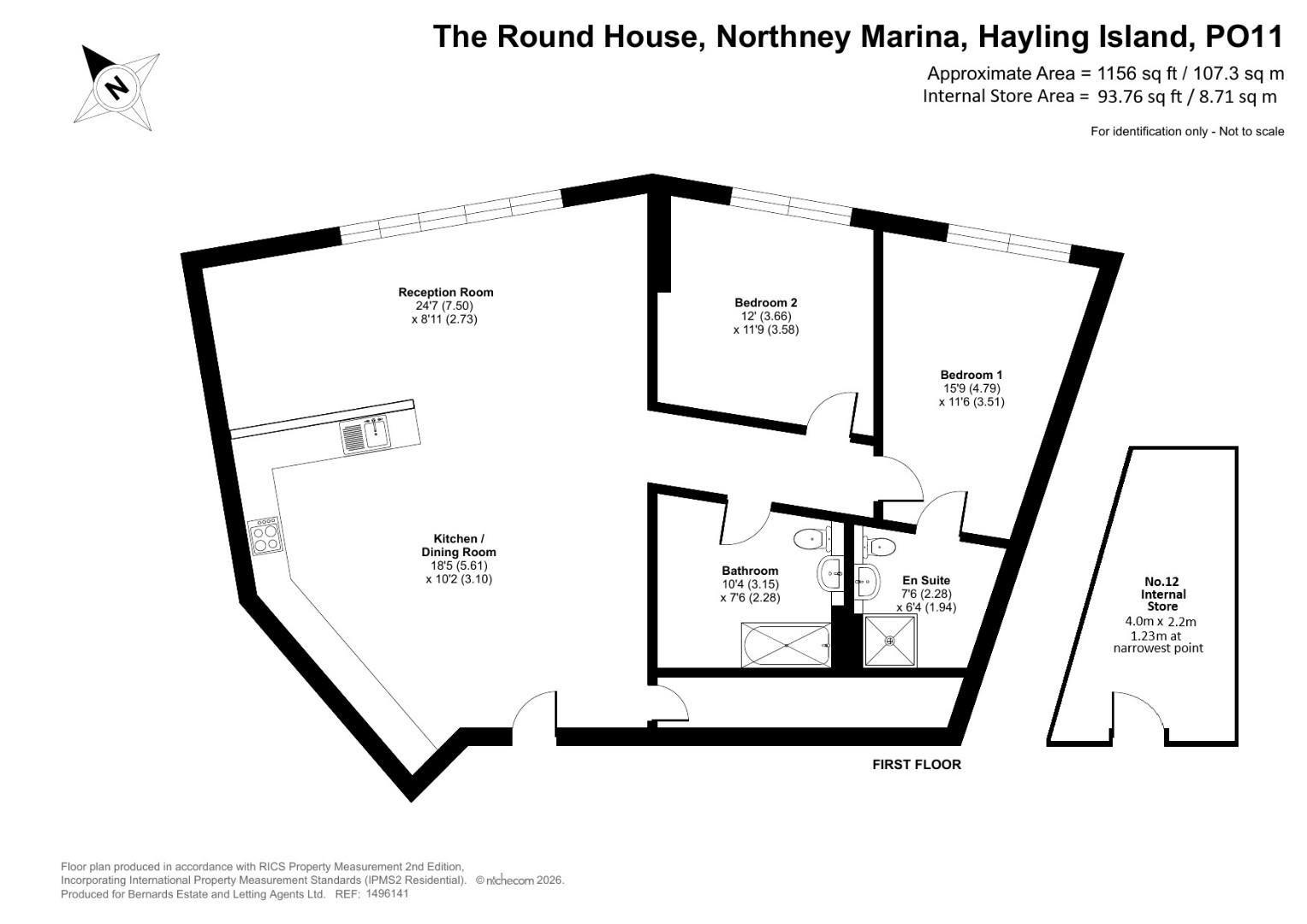Flat 12, The Roundhouse, Northney Marina, Hayling Island floorplan