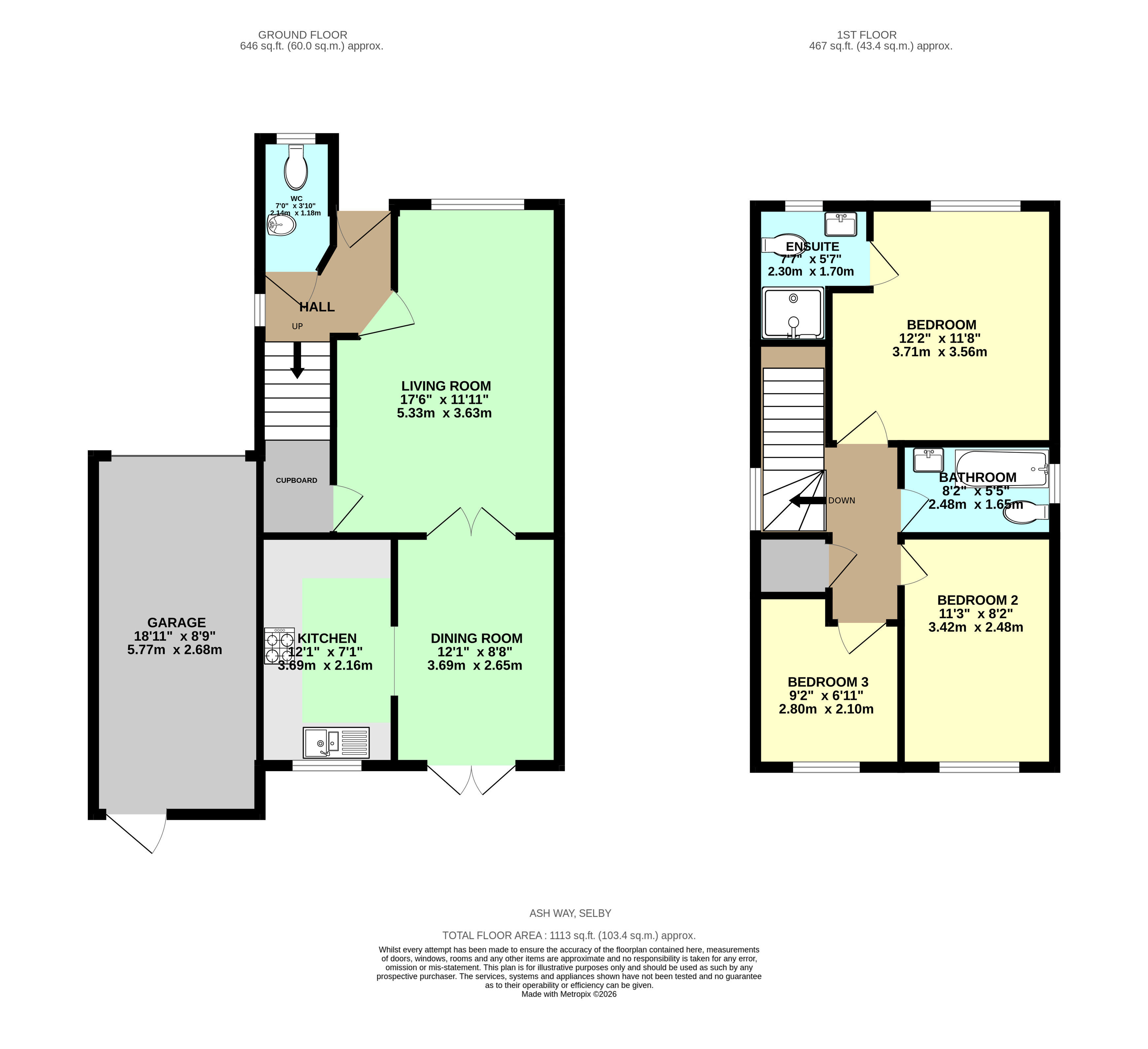 28, Ash Way, Selby floorplan
