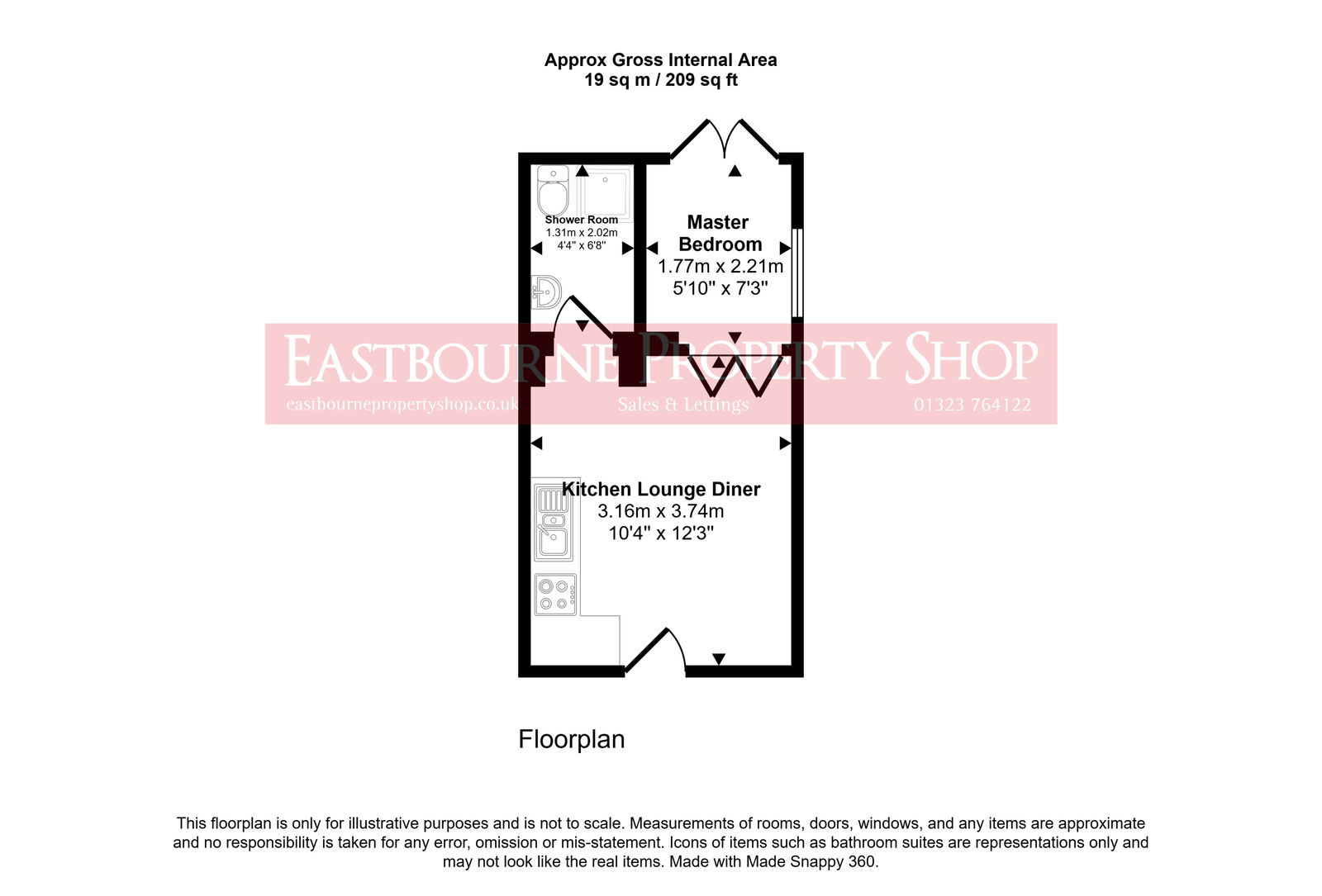 33 Flat C, Bedford Grove, Eastbourne floorplan