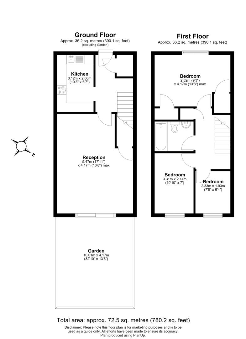 43, Southwood Close, Worcester Park floorplan