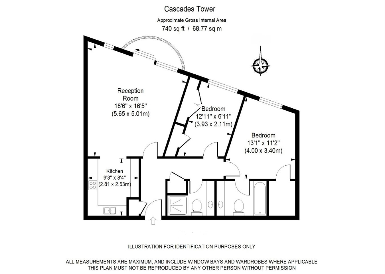 2 Bedrooms Flat for sale in Cascades Tower, Westferry Road E14