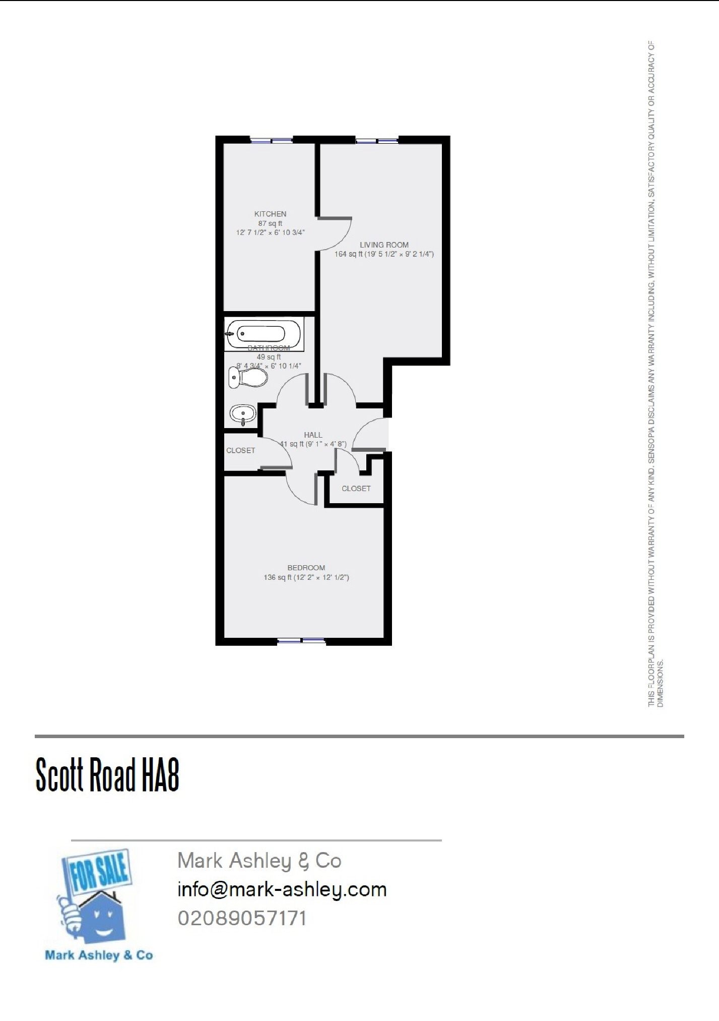 1 Bedrooms Flat for sale in Scott Road, Edgware, Middlesex HA8