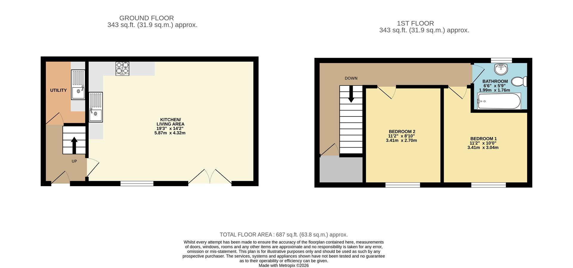 3, Northgate Mews, Louth floorplan
