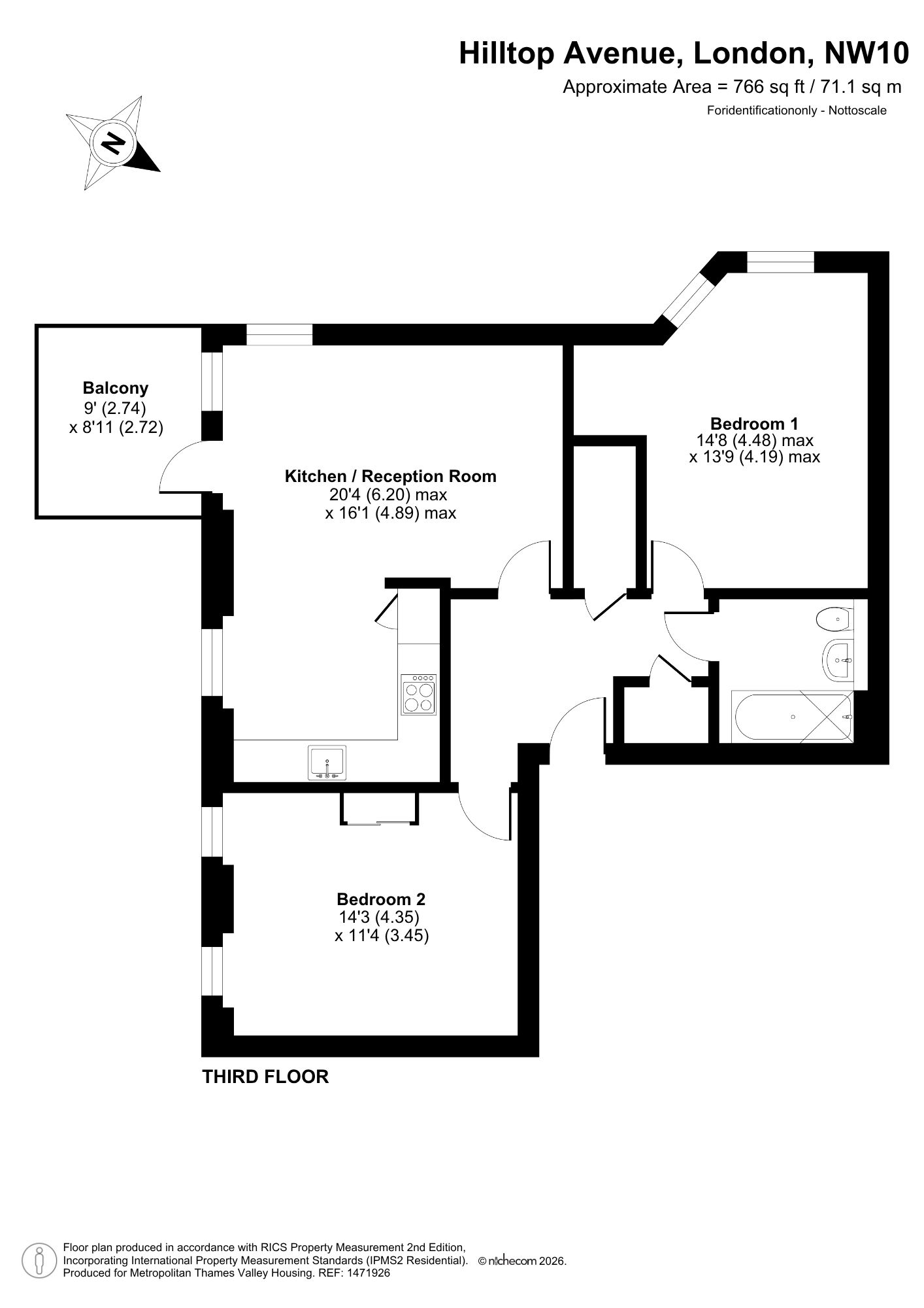 Lucerne Apartments 91 Hilltop Avenue, Brent floorplan