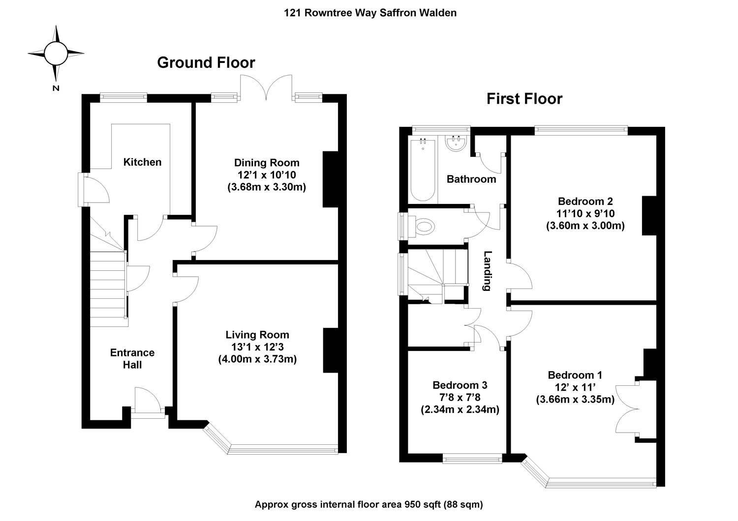 3 Bedrooms Semi-detached house for sale in Rowntree Way, Saffron Walden, Essex CB11