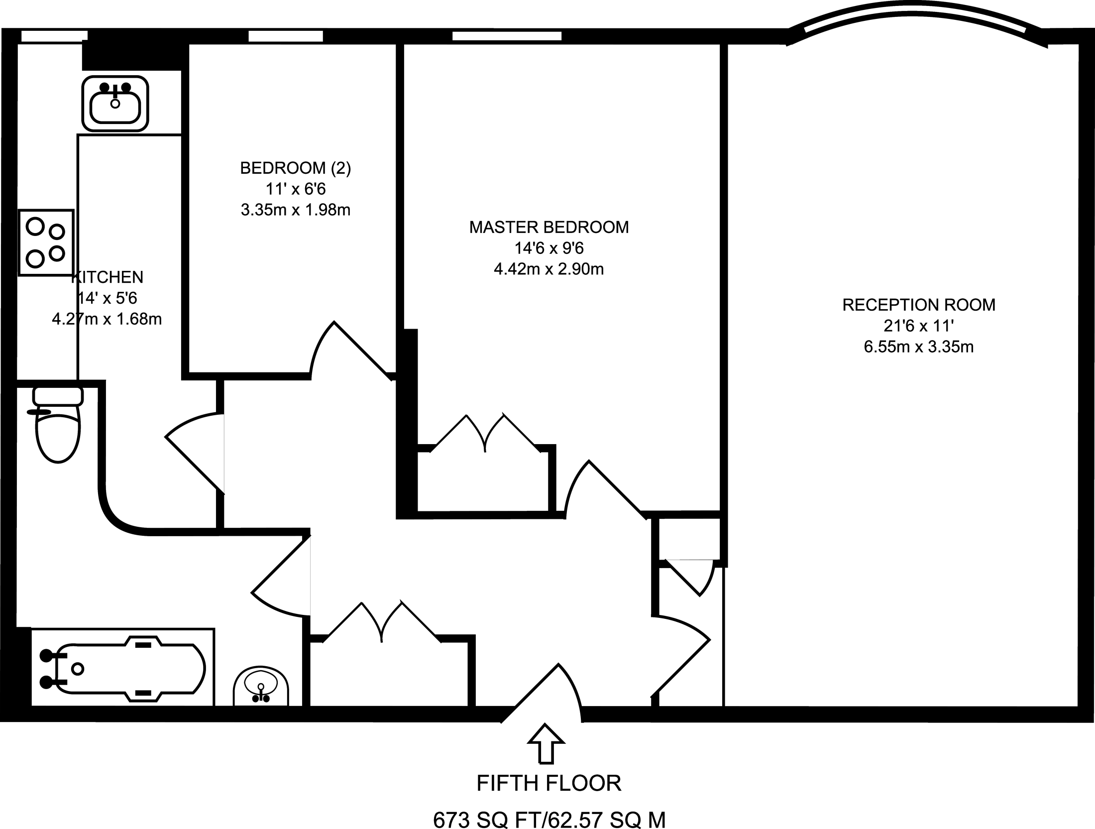 2 Bedrooms Flat to rent in Fulham High Street, Bishop's Park SW6