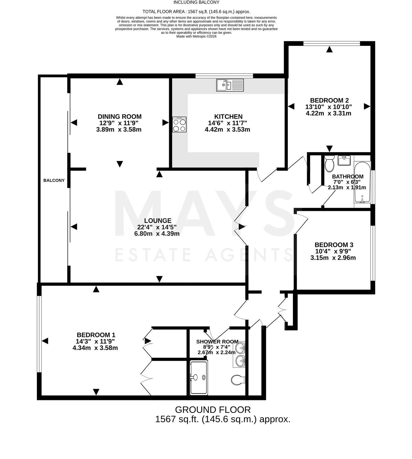 Flat 6, Kingsland Court 16 Ravine Road, Canford Cliffs floorplan