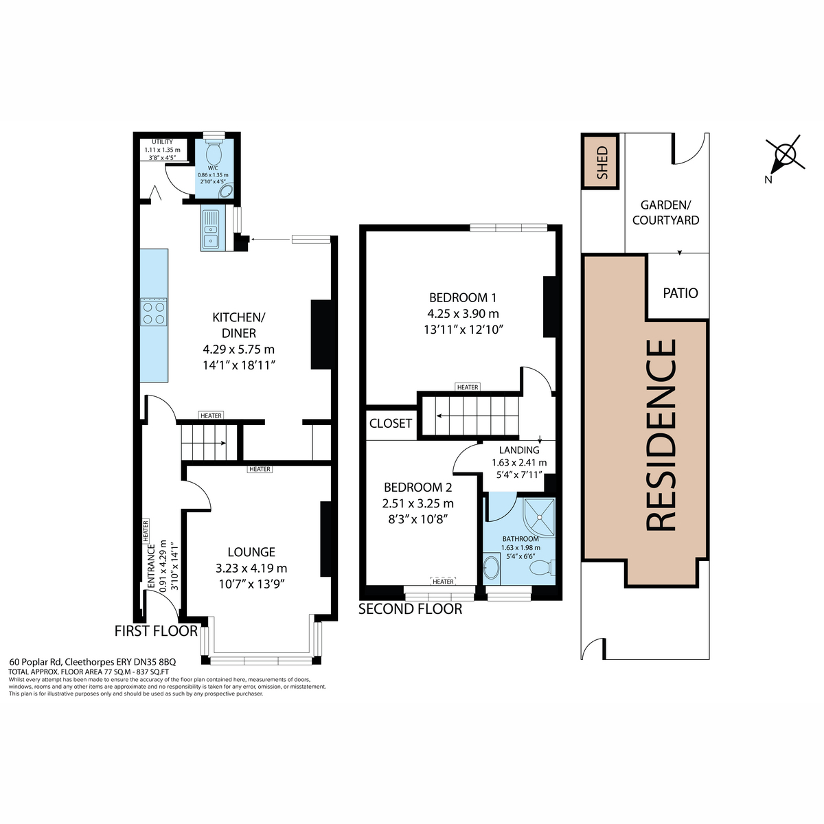 60, Poplar Road, Cleethorpes floorplan