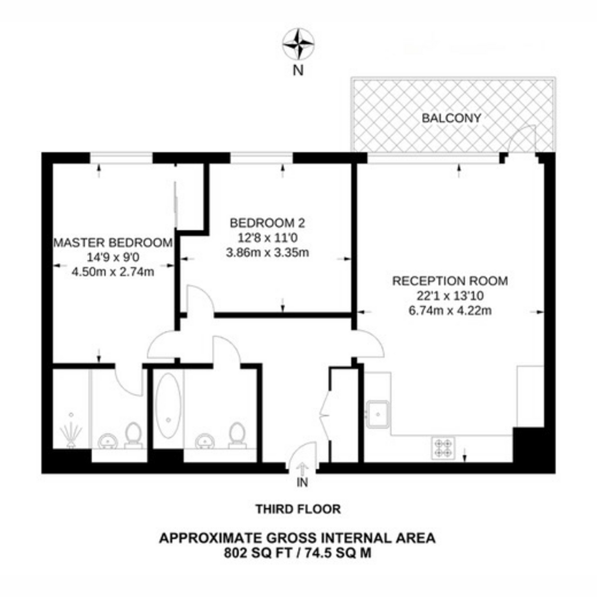 Flat 24, Summit House, Glebe Way, West Wickham floorplan