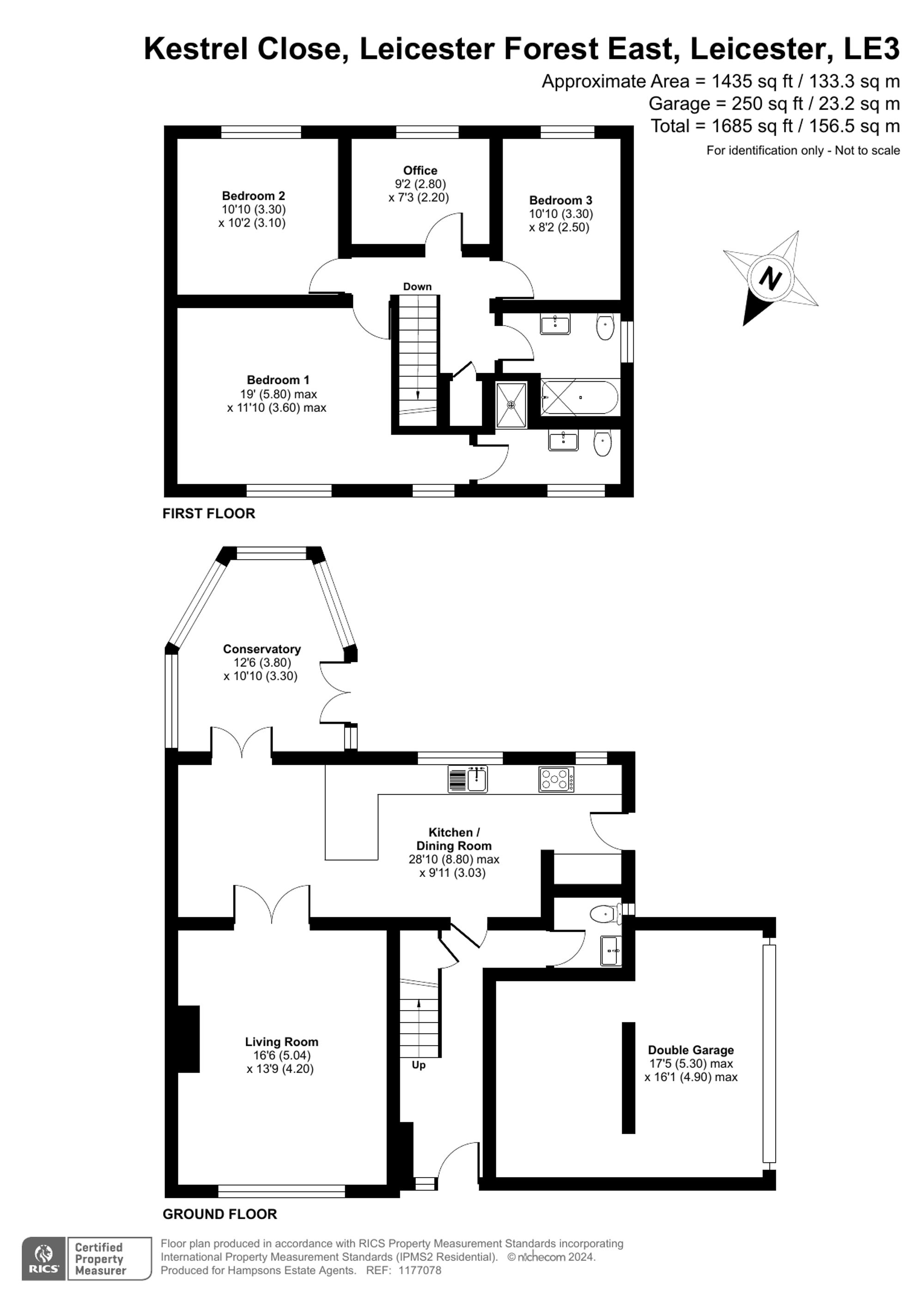 15 Kestrel Close, Leicester floorplan