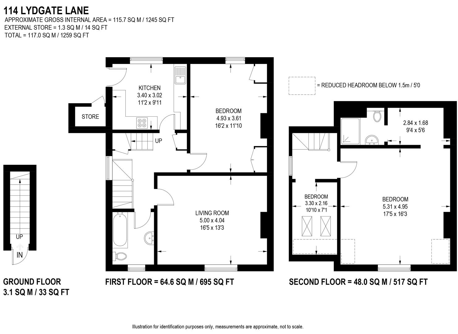 114, Lydgate Lane, Sheffield floorplan