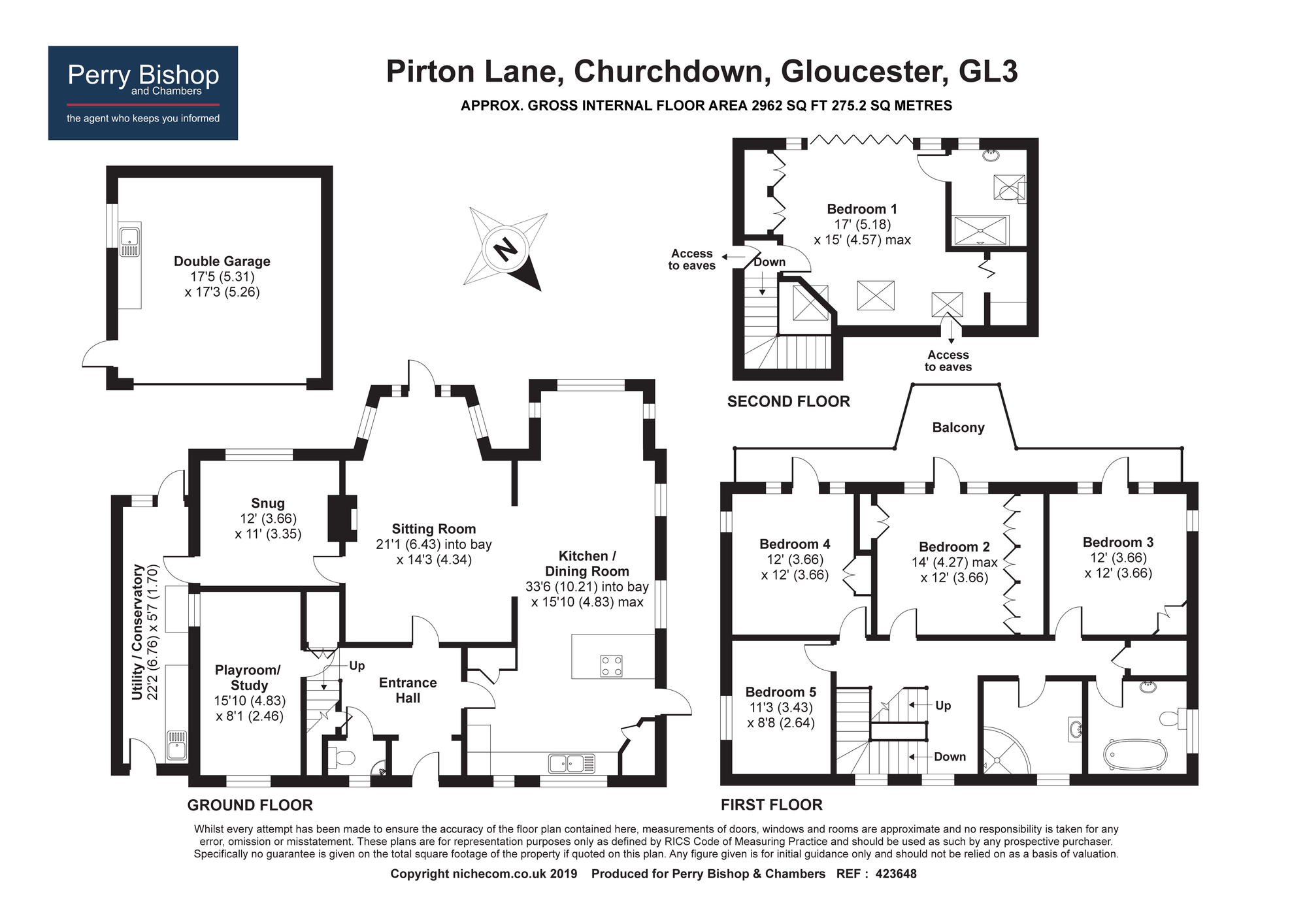 5 Bedrooms Detached house for sale in Pirton Lane, Churchdown, Gloucester GL3