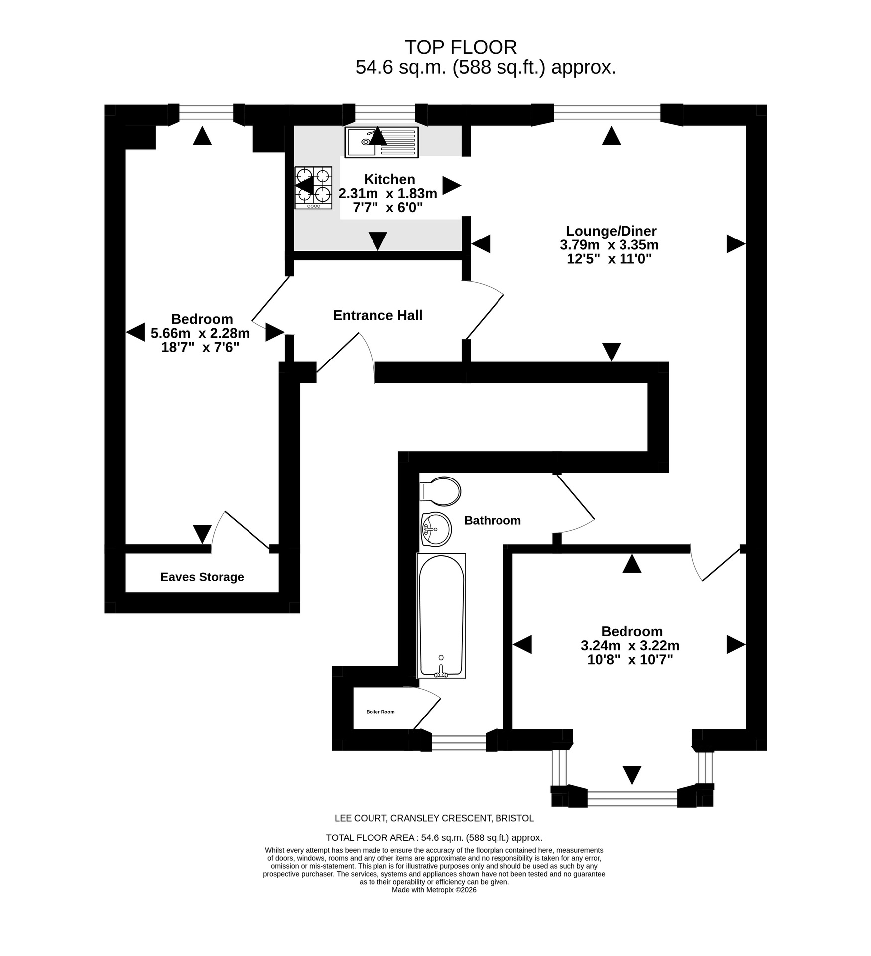 Flat 2 Lee Court, Bristol floorplan