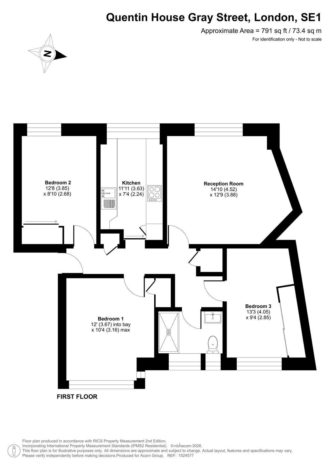 Flat 1 Quentin House,, Gray Street, London floorplan
