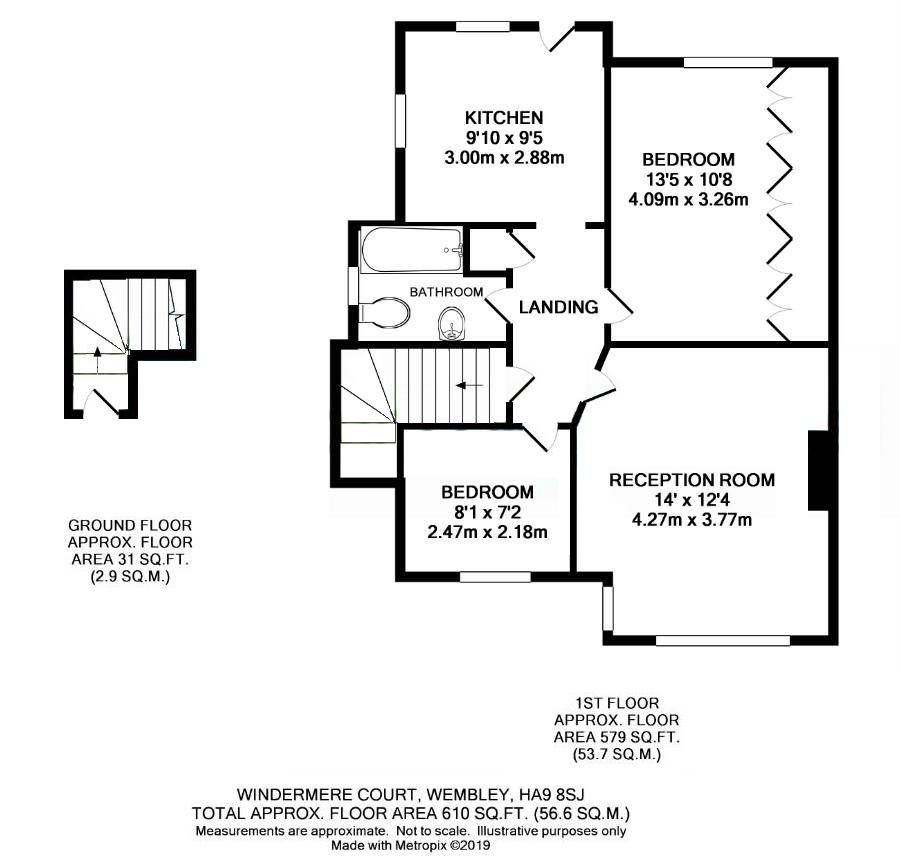 34, Windermere Court, Wembley floorplan