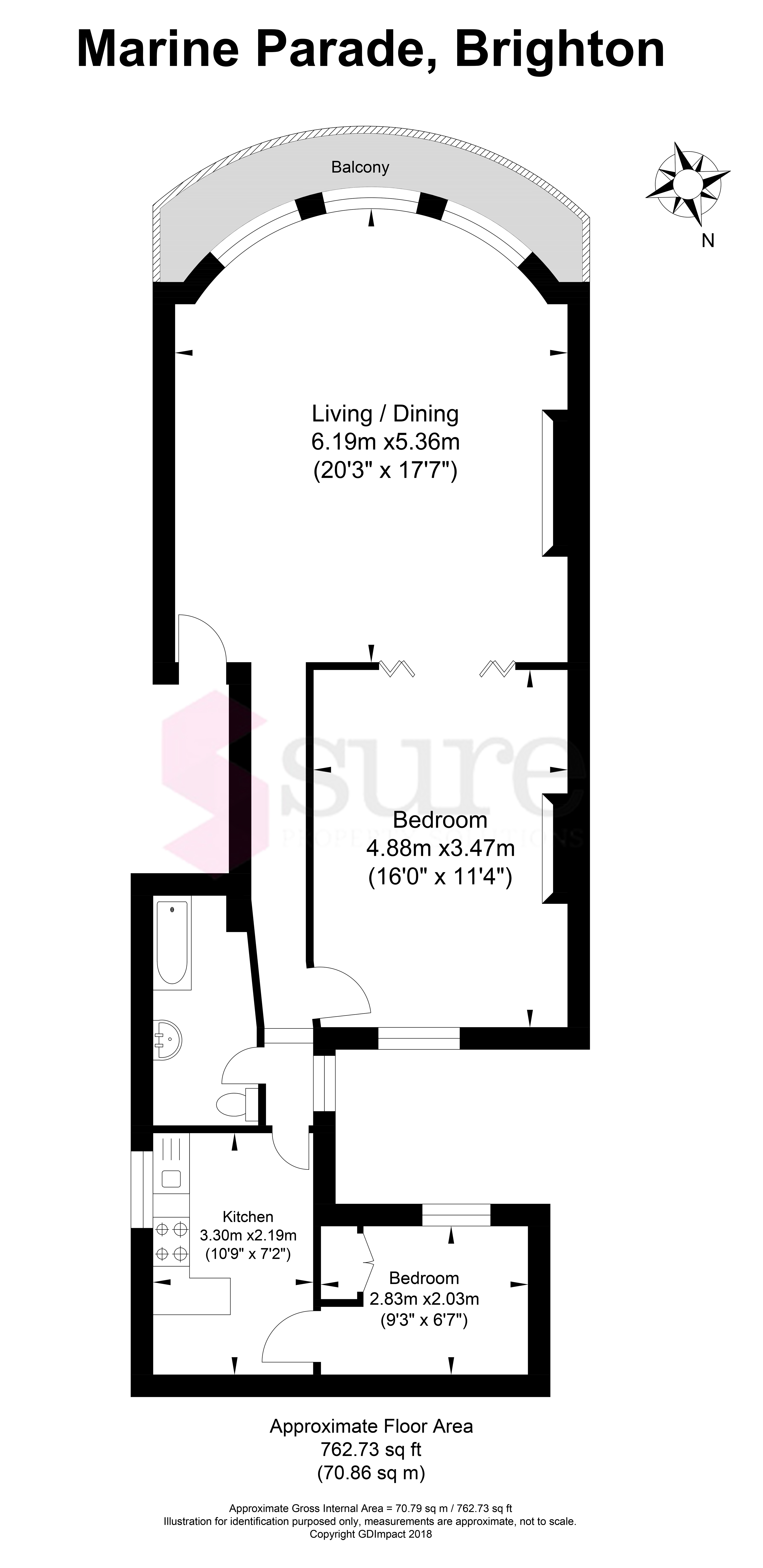 2 Bedrooms Flat for sale in Marine Parade, Kemp Town, Brighton BN2