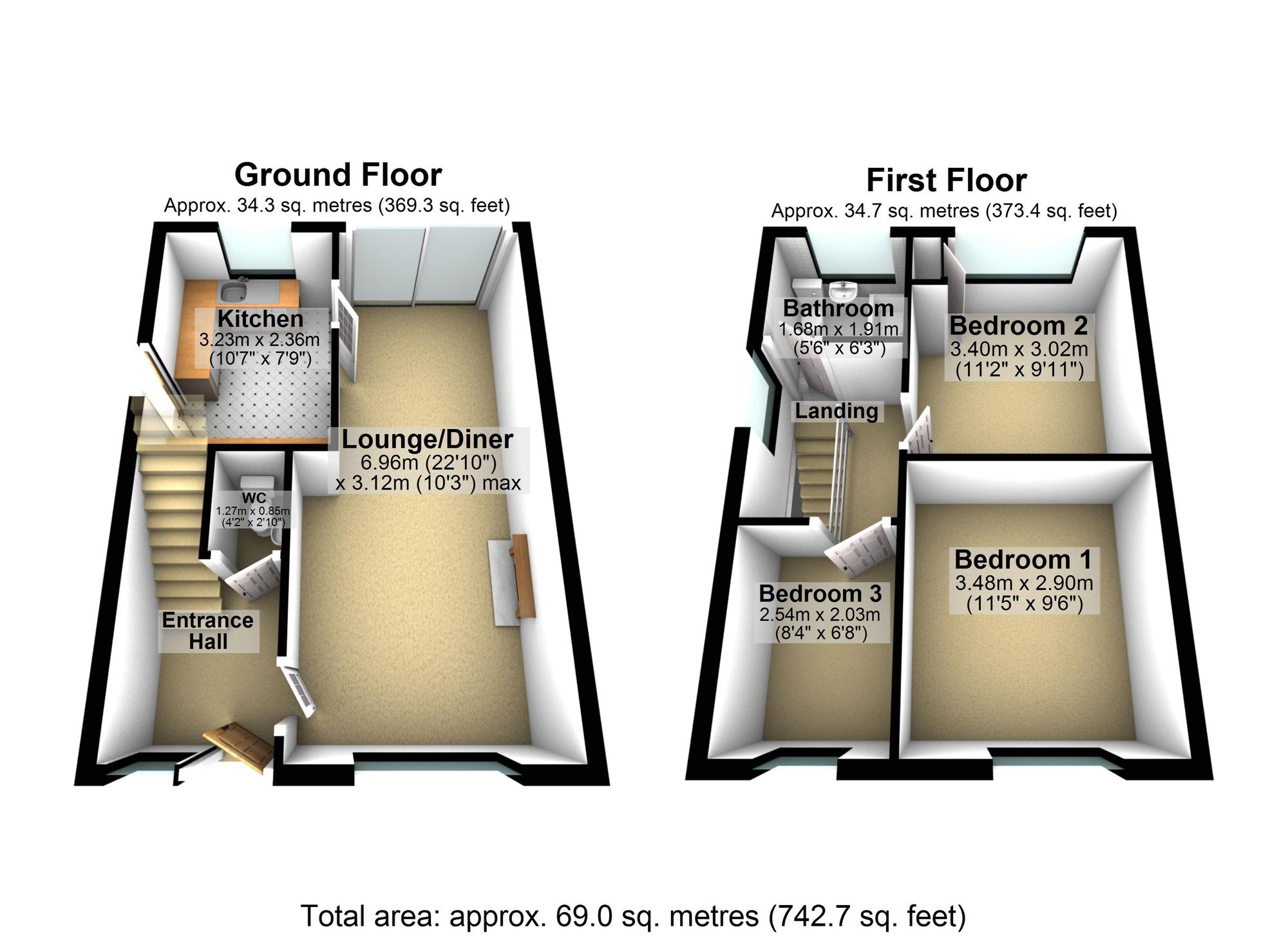45 Arkwright Road, Wellingborough floorplan