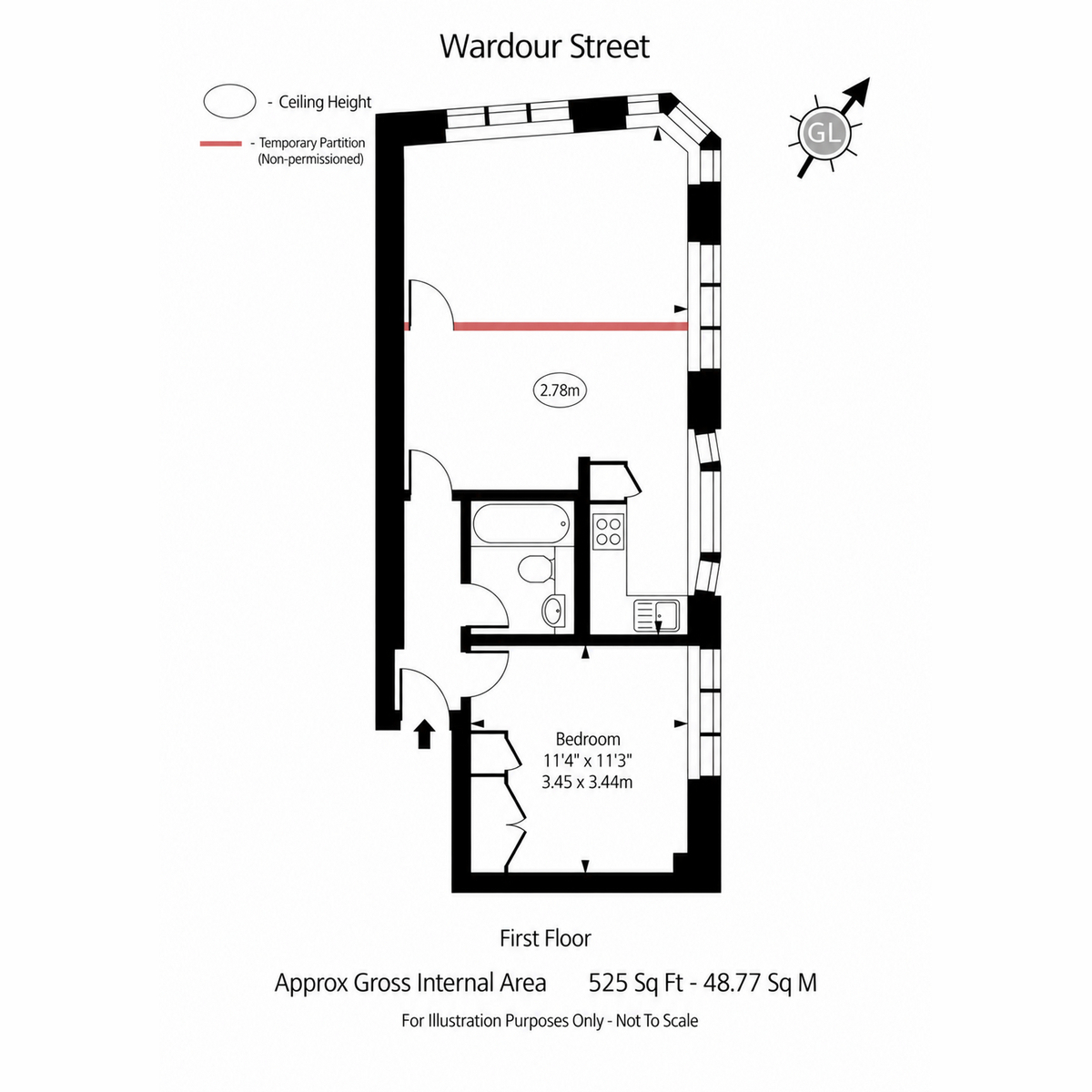 Flat Flat 5, 97, Wardour Street, London floorplan