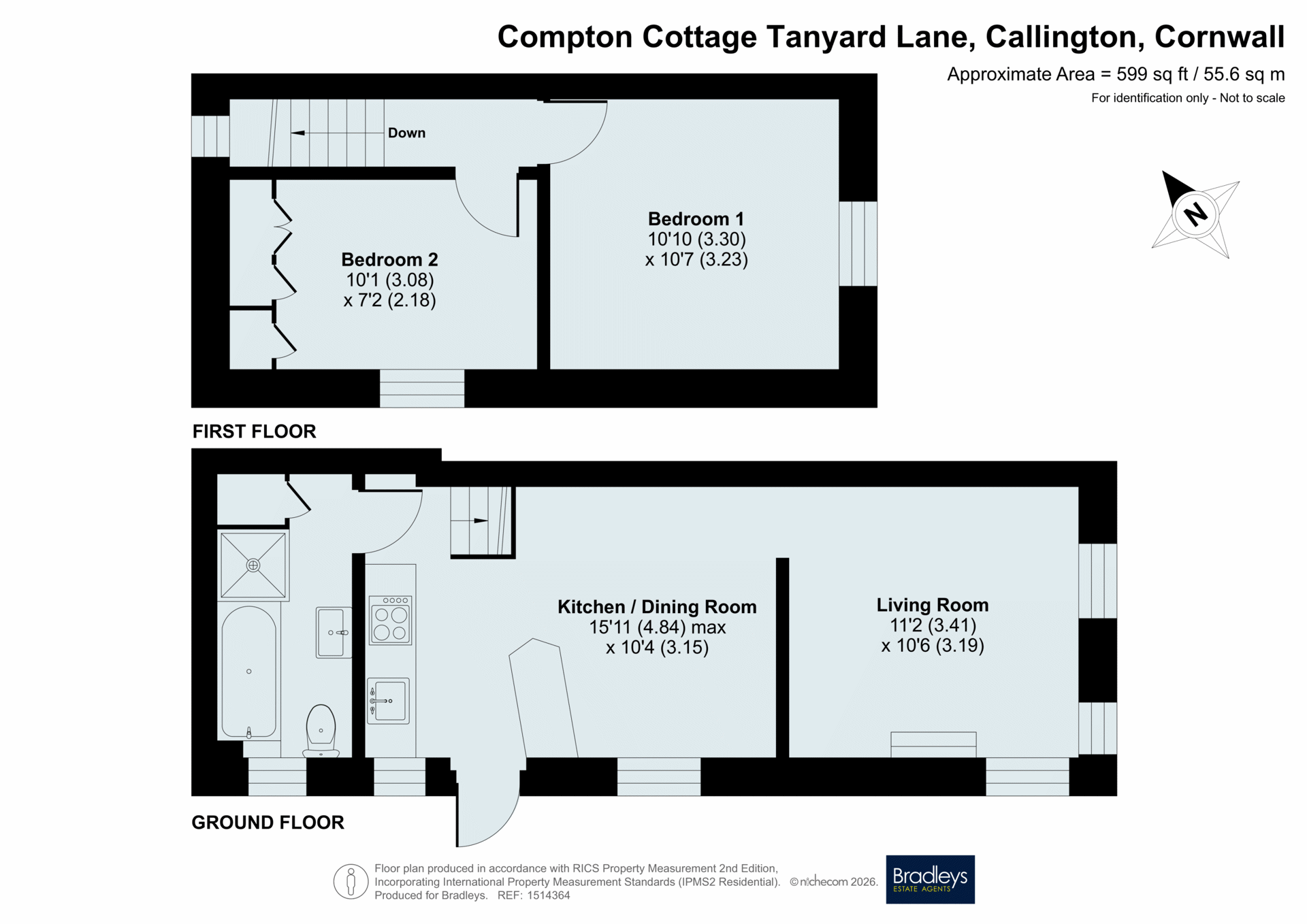 Compton Cottage Tanyard Lane, Callington Cornwall, Cornwall floorplan