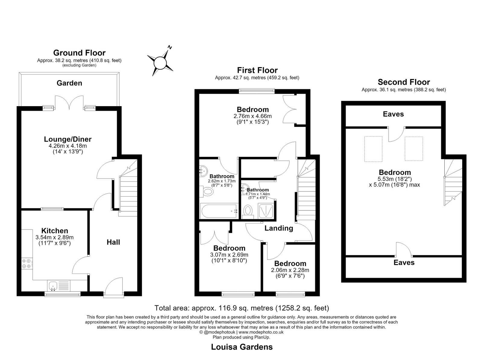 1, Louisa Gardens, London floorplan