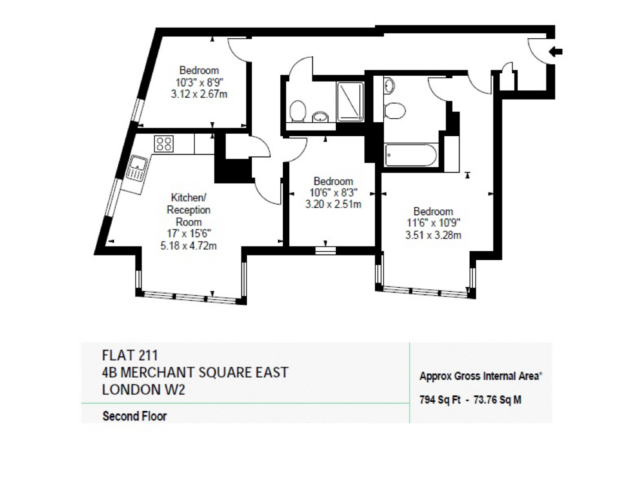 3 Bedrooms Flat to rent in Merchant Square, Paddington, Paddington, London W2
